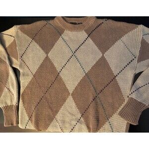 Structure Mens XL Vintage 90’s Sweater Cable‎ Knit Golf Preppy Country Club